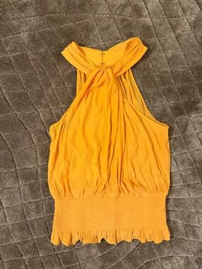 Ramy Brook Bright Yellow One-Shoulder Halter Top Dress